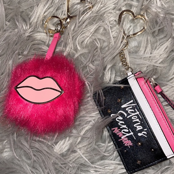 PINK Victoria's Secret Accessories - VICTORIA SECRET CARD HOLDER AND POMPOM BUNDLE💗